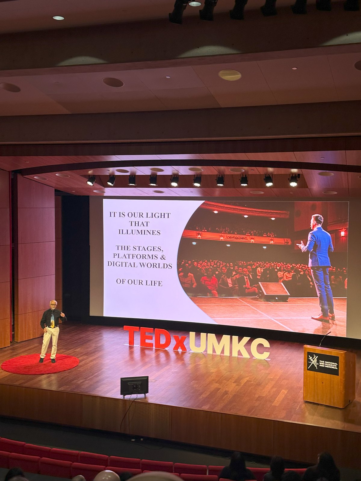 Dr. Ravi R. Iyer on the TEDxUMKC 2025 stage